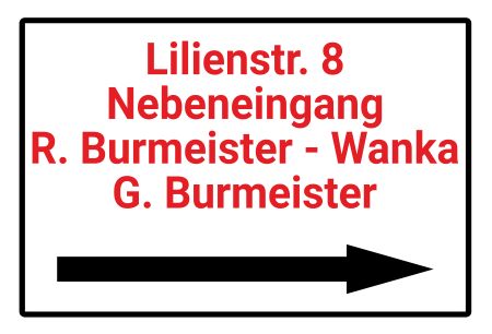 Lilienstraße 8 Wegweiser Schild informativ auffallend schilder selbst gestalten