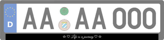 Live is a journey Kennzeichenhalter Schild smart kreativ spritzig schilder selbst gestalten