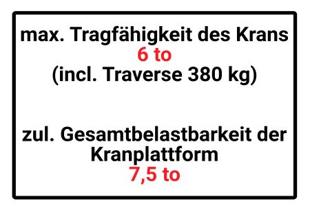 max. Tragfähigkeit des Krans Hinweis Schild smart kreativ schilder selbst gestalten