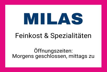 MILAS Firma Schild smart kreativ informativ auffallend schilder selbst gestalten