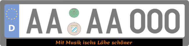 Mit Musik isches L&auml;be sch&ouml;ner Kennzeichenhalter Schild informativ auffallend lustig schilder selbst gestalten