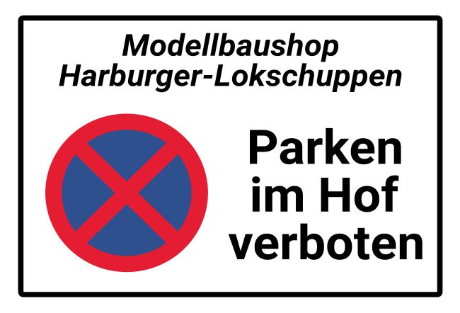 Modellbausshop Parken-Verkehr Schild smart informativ auffallend schilder selbst gestalten