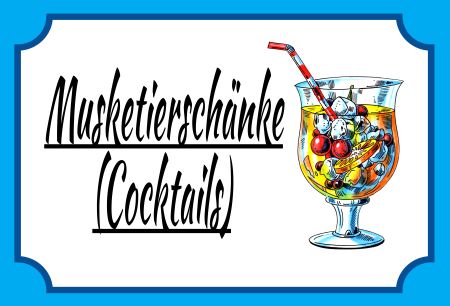 Musketierschänke Privat-Pakete Schild smart bunt kreativ spritzig schilder selbst gestalten