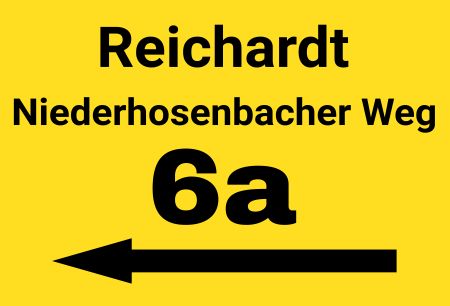 Niederhosenbacher Weg 6a Strassen-Hausnummern Schild smart kreativ spritzig informativ auffallend schilder selbst gestalten