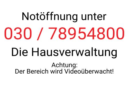 Not&ouml;ffnung - Die Hausverwaltung Hinweis Schild smart spritzig schilder selbst gestalten