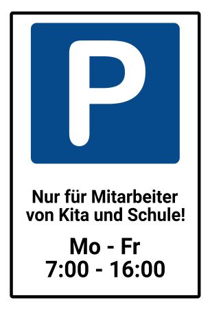 Nur für Mitarbeiter Parken-Verkehr Schild informativ auffallend nachdrücklich schilder selbst gestalten
