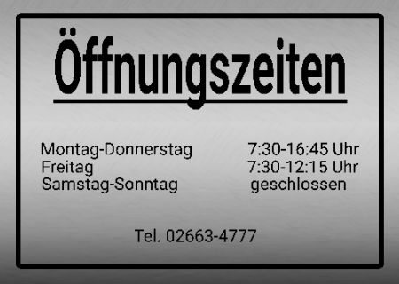 Öffnungszeiten Hinweis Schild smart kreativ schilder selbst gestalten