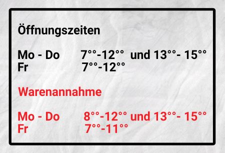 Öffnungszeiten - Warenannahme Firma Schild smart spritzig informativ schilder selbst gestalten