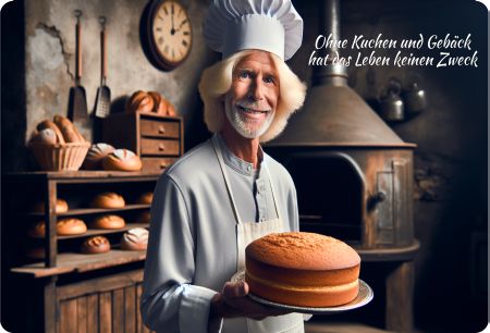 Ohne Kuche nund Geb&auml;ck  ... Spr&uuml;che Schild smart bunt kreativ spritzig schilder selbst gestalten