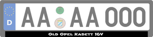 Opel Kadett Kennzeichenhalter Schild smart informativ schilder selbst gestalten