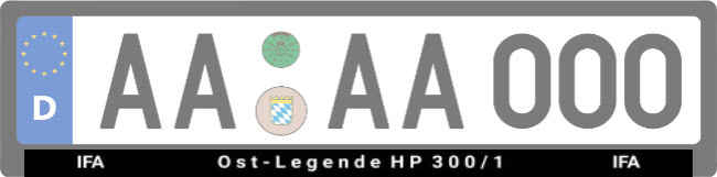 Ost - Legende HP 300 / 1 Kennzeichenhalter Schild informativ auffallend schilder selbst gestalten