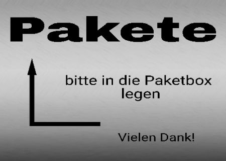 Pakete bitte in die Paketbox legen Hinweis Schild smart kreativ schilder selbst gestalten