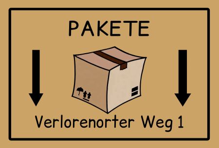 PAKETE hier ablegen Privat-Pakete Schild smart kreativ informativ auffallend schilder selbst gestalten