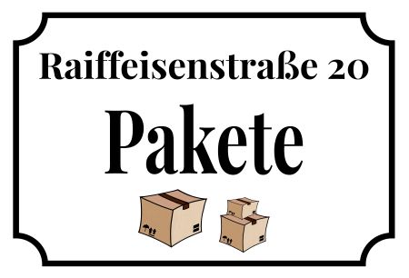 Pakete Privat-Pakete Schild kreativ informativ auffallend schilder selbst gestalten