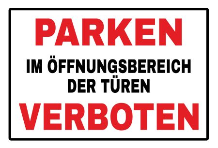 Parken an den Türen verboten Parken-Verkehr Schild kreativ auffallend nachdrücklich schilder selbst gestalten