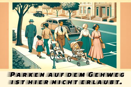 Parken auf Gehweg verboten Hinweis Schild spannend bunt kreativ informativ auffallend schilder selbst gestalten