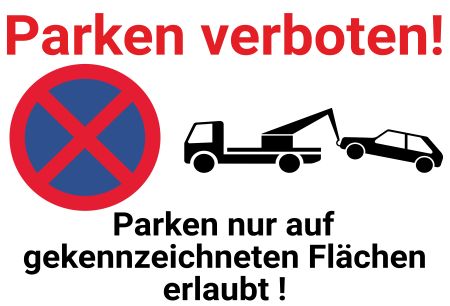 Parken in gekennzeichneten Flächen Parken-Verkehr Schild informativ auffallend nachdrücklich schilder selbst gestalten