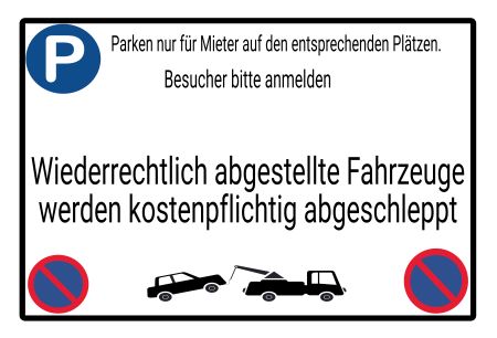 Parken nur für Mieter Parken-Verkehr Schild smart informativ auffallend nachdrücklich schilder selbst gestalten