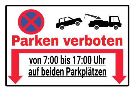 Parken verboten Doppelpfeil Parken-Verkehr Schild spannend kreativ informativ auffallend schilder selbst gestalten