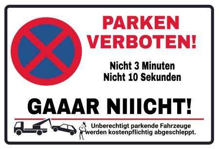 PARKEN VERBOTEN Parken-Verkehr Schild smart informativ auffallend schilder selbst gestalten