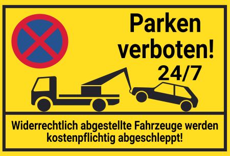 Parken verboten Parken-Verkehr Schild informativ auffallend nachdrücklich schilder selbst gestalten