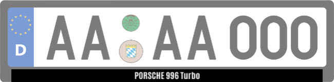 Porsche 966 Turbo Kennzeichenhalter Schild informativ auffallend schilder selbst gestalten