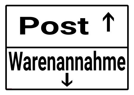 Post / Warenannahme Hinweis Schild informativ auffallend schilder selbst gestalten