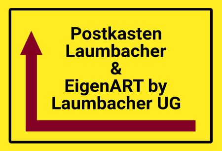 Postkasten Laumbacher & EigenART Wegweiser Schild smart spannend bunt kreativ schilder selbst gestalten
