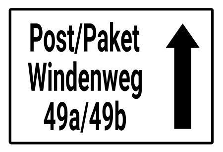 Post/Paket Windenweg 49a/49b Wegweiser Schild smart schilder selbst gestalten