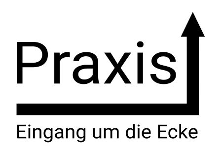 Praxis Eingang um die Ecke Wegweiser Schild smart kreativ spritzig schilder selbst gestalten