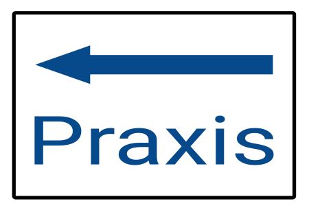 Praxis Wegweiser Schild smart informativ auffallend schilder selbst gestalten