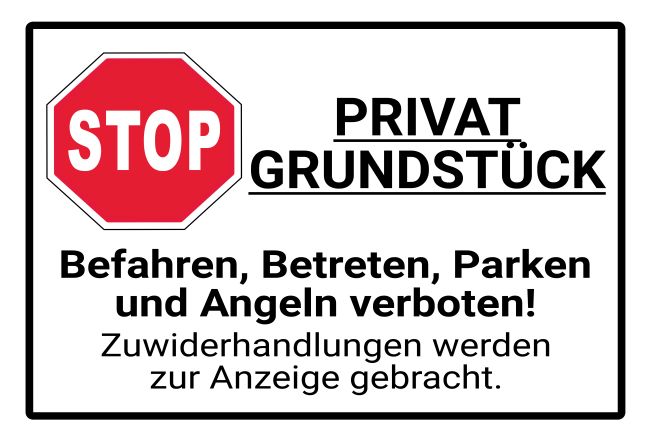 PRIVAT GRUNDSTÜCK Parken-Verkehr Schild smart kreativ informativ auffallend schilder selbst gestalten