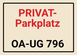 Privat-Parkplatz Parken-Verkehr Schild smart spritzig informativ auffallend schilder selbst gestalten