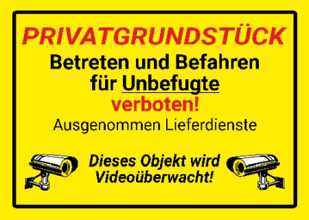 PRIVATGRUNDST&Uuml;CK Hinweis Schild smart bunt kreativ schilder selbst gestalten