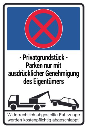 Privatgrundst&uuml;ck Parken-Verkehr Schild smart schilder selbst gestalten