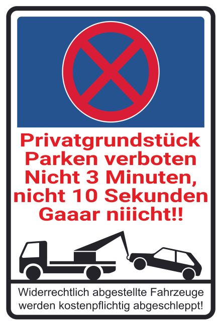 Privatgrundstück Parken-Verkehr Schild smart informativ auffallend schilder selbst gestalten