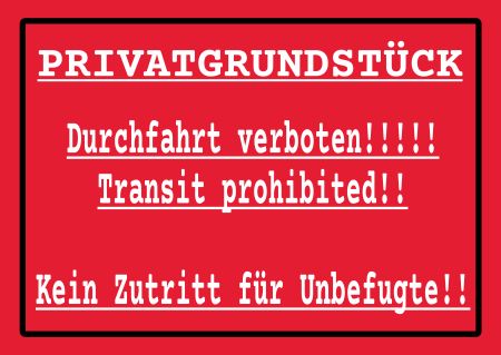 PRIVATGRUNDSTÜCK Privat-Pakete Schild smart informativ auffallend schilder selbst gestalten