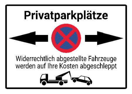Privatpaerkpl&auml;tze Parken-Verkehr Schild informativ auffallend schilder selbst gestalten
