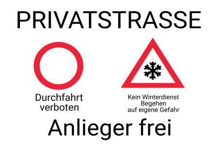 PRIVATSTRASSE Anlieger frei Parken-Verkehr Schild smart schilder selbst gestalten