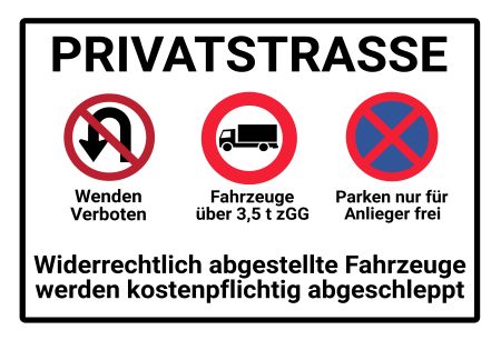 PRIVATSTRASSE Hinweis Schild kreativ informativ auffallend nachdr&uuml;cklich schilder selbst gestalten