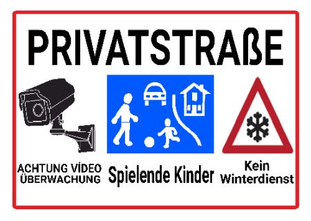 PRIVATSTRAßE Parken-Verkehr Schild smart kreativ schilder selbst gestalten