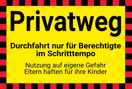 Privatweg Hinweis Schild kreativ auffallend nachdrücklich schilder selbst gestalten