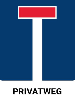 Privatweg - Sackgasse Parken-Verkehr Schild informativ auffallend nachdr&uuml;cklich schilder selbst gestalten