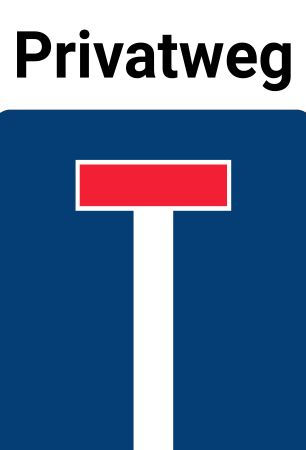 Privatweg Sackgasse Parken-Verkehr Schild informativ auffallend schilder selbst gestalten