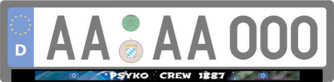 PSKO CREW 1887 Kennzeichenhalter Schild kreativ informativ auffallend schilder selbst gestalten