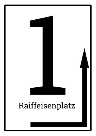 Raiffeisenplatz 1 Wegweiser Schild smart schilder selbst gestalten