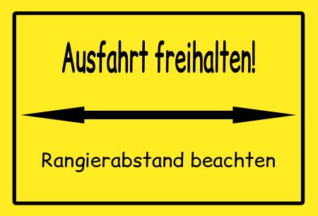 Rangierabstand beachten Hinweis Schild informativ auffallend schilder selbst gestalten