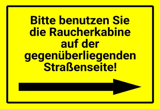 Raucherkabine Wegweiser Schild informativ auffallend schilder selbst gestalten