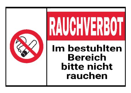 Rauchverbot Hinweis Schild smart bunt schilder selbst gestalten
