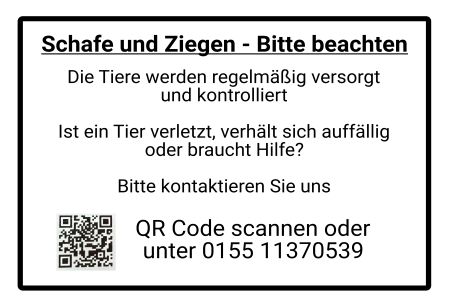 Schafe und Ziegen Hinweis Schild informativ auffallend schilder selbst gestalten